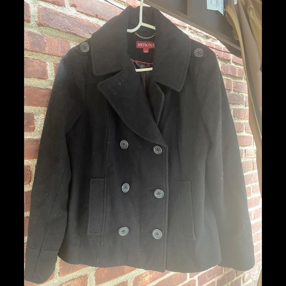 Merona Other - EUC! Merona Men’s Peacoat Wool Blend Double Breasted Quilted Lined Insulated L